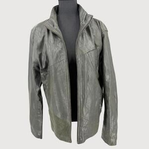 Zanerobe Genuine Leather Jacket Washed Black Size L